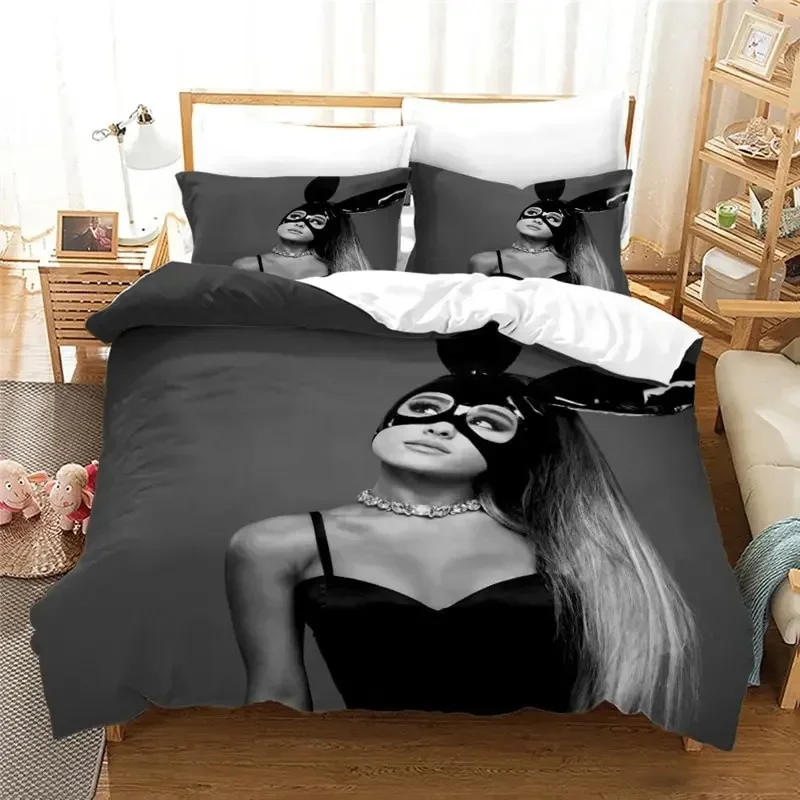 Fashion Sexy Girl Ariana Grande 3D Bedding Set Duvet Cover with Pillowcase Set Home Textile Bedclothes Twin Full Queen King Size