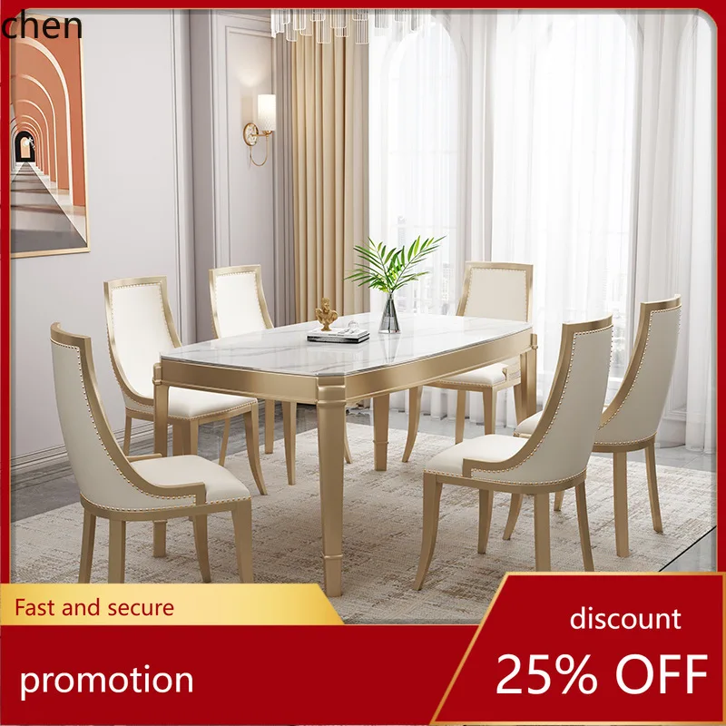 HT Modern Dining Table and Chair Set All Solid Wood Rectangular Dining Table Modern Simple Dining Table