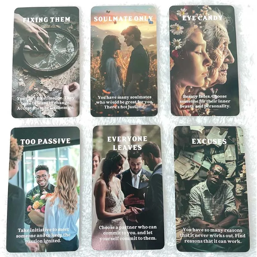 80 Pcs Whats Block You Singles and Relationship Oracle Cards, True Love Tarot Deck 12x7cm Card Games