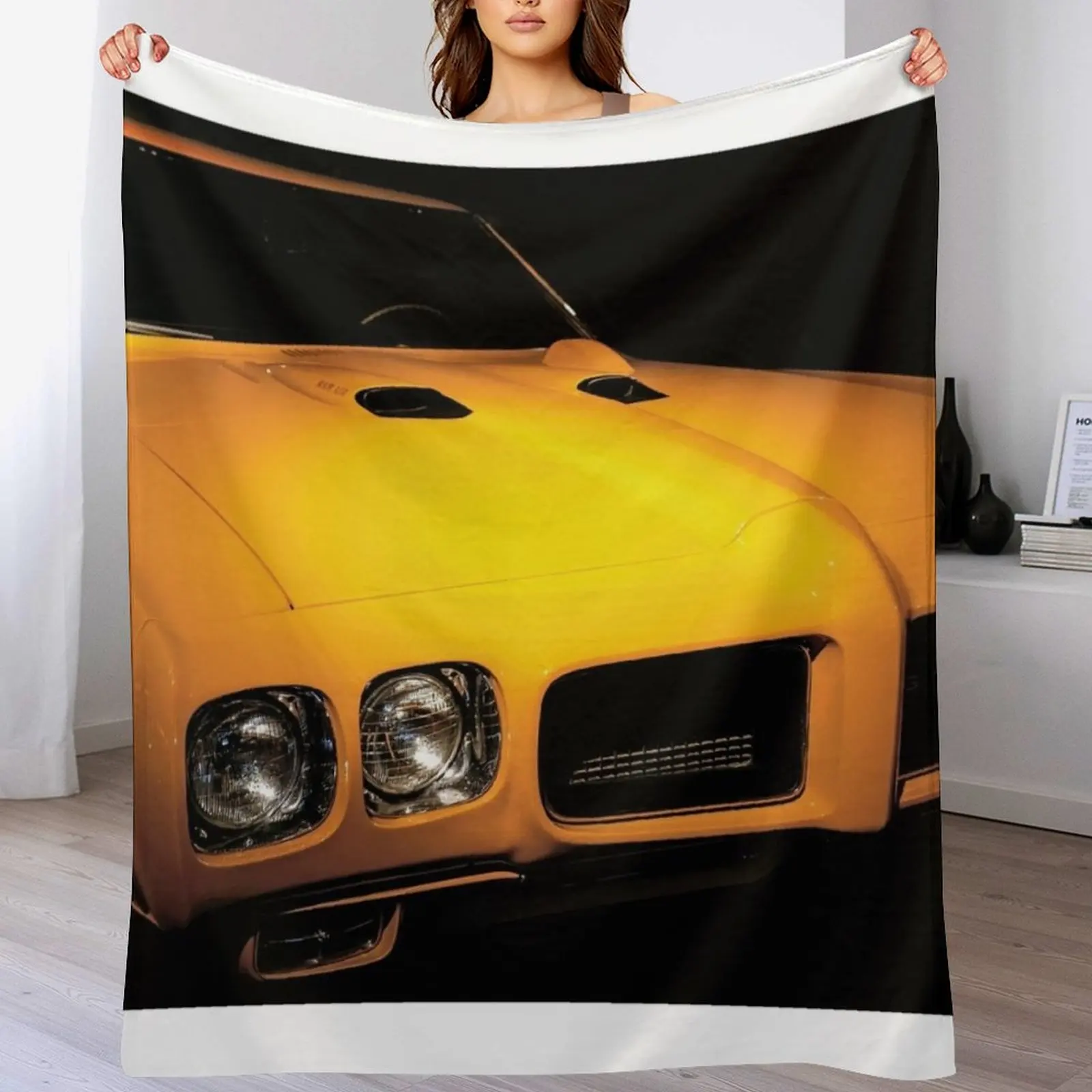 

1970 GTO Throw Blanket Designers Flannel Fabric Soft Big Quilt Blankets