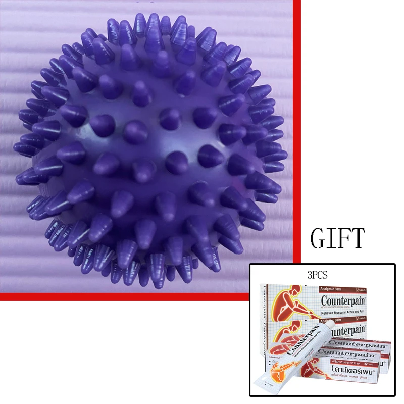 

Фиолетовый массажный шарик, компактный мышечный ролик, массажер высокой плотности, триггерная точка, шарик 7,5 см с подарком, 3 шт., Counterpain