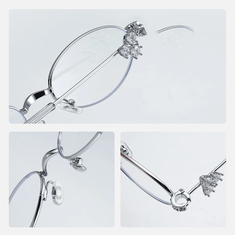 Luxury Brand New Small Oval Rimless Glasses With Anti Blue Light Eyeglasses for Women Ultralight Fashion Optical Eyewear - view 4