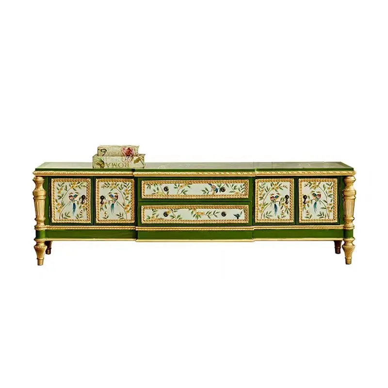 

Luxury Princess Series Hand Painted Pattern Livingroom New Classical TV Stand Cabinet