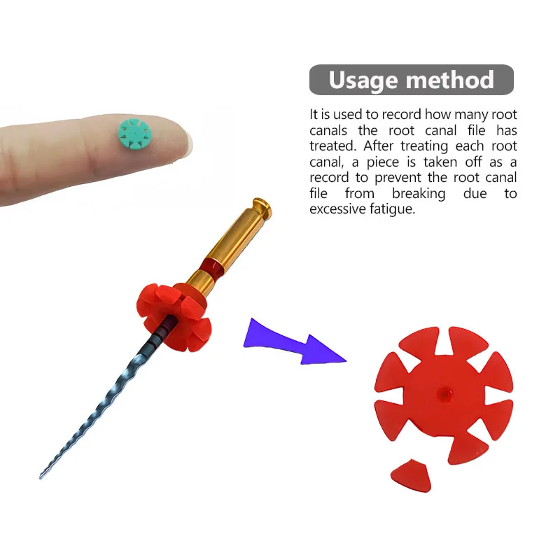 100Pcs Endo Root Canal File Counter Disinfection Marking Circle Ring Counting Silicone Dental Endo Files Stoppers Dentist Tools