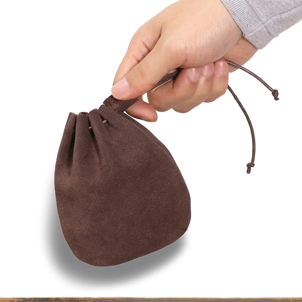 LUOKIR Herren-Geldbörse aus echtem Leder, schlicht, Vintage, kleine Kartentasche, Damen-Geldbörse aus Rindsleder, Schlüssel, Geld, Kordelzug, Aufbewahrungstaschen – Detail 13