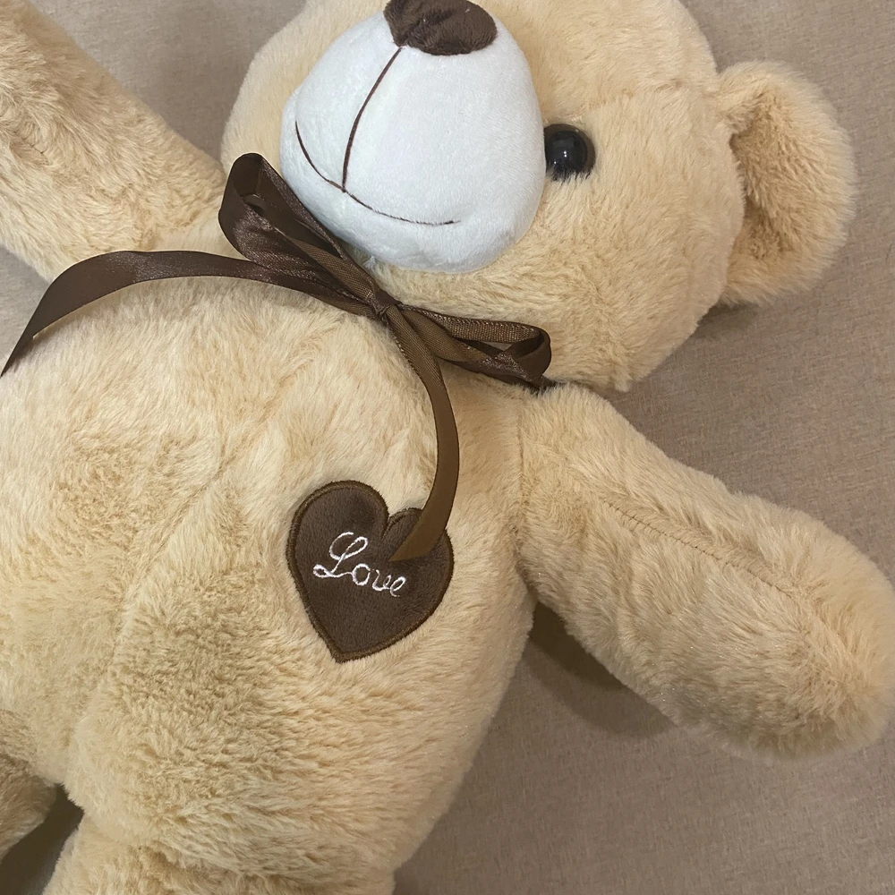 60CM Large Teddy Bear Plush Toy Stuffed Full Soft Sleeping Pillow Doll Short Hair Brown Bear Doll Child Birthday Christmas Gift