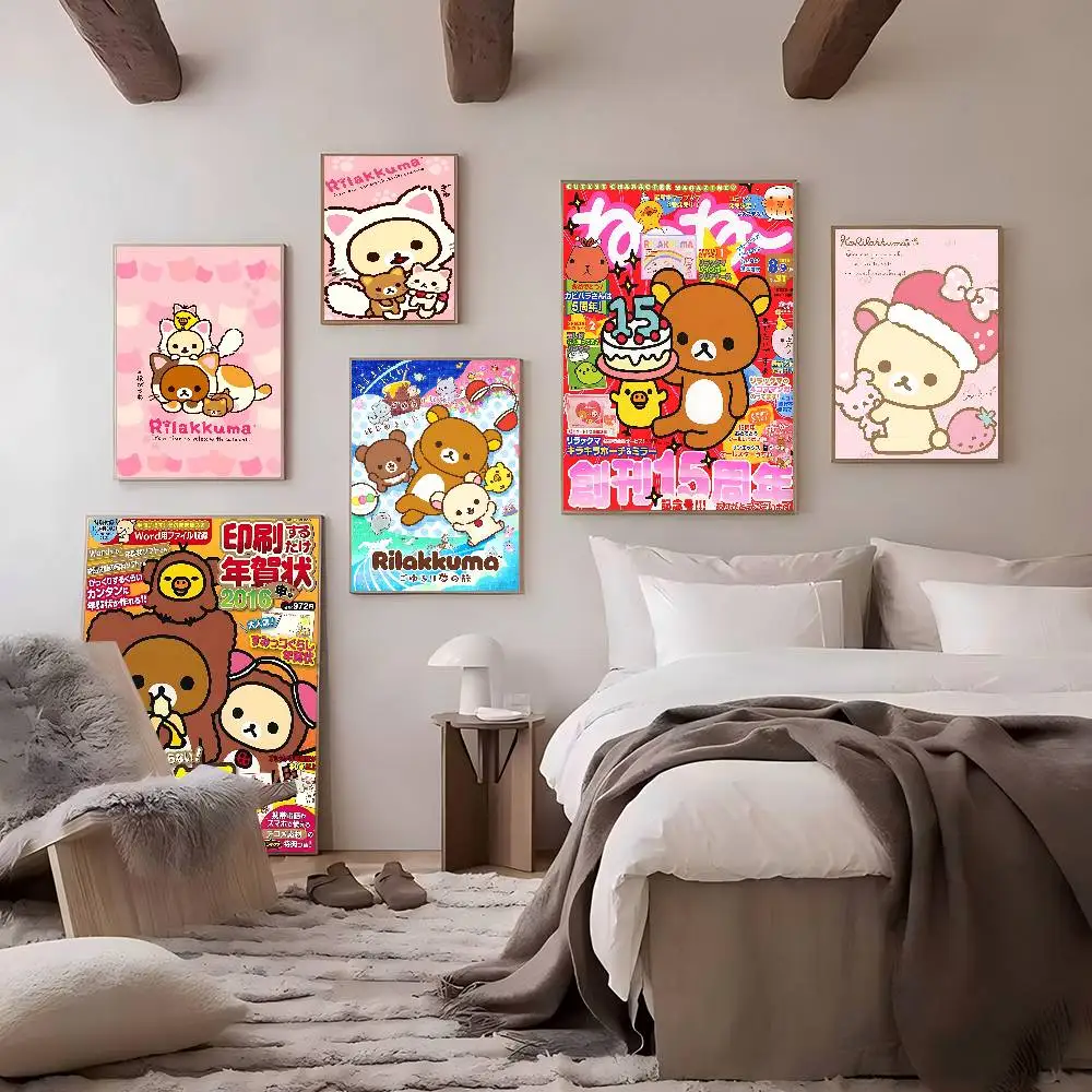 Japan Anime Cute Cartoon R-Rilakkuma Whitepaper Poster HD Quality Poster Wall Art Painting Study Room Wall Decor