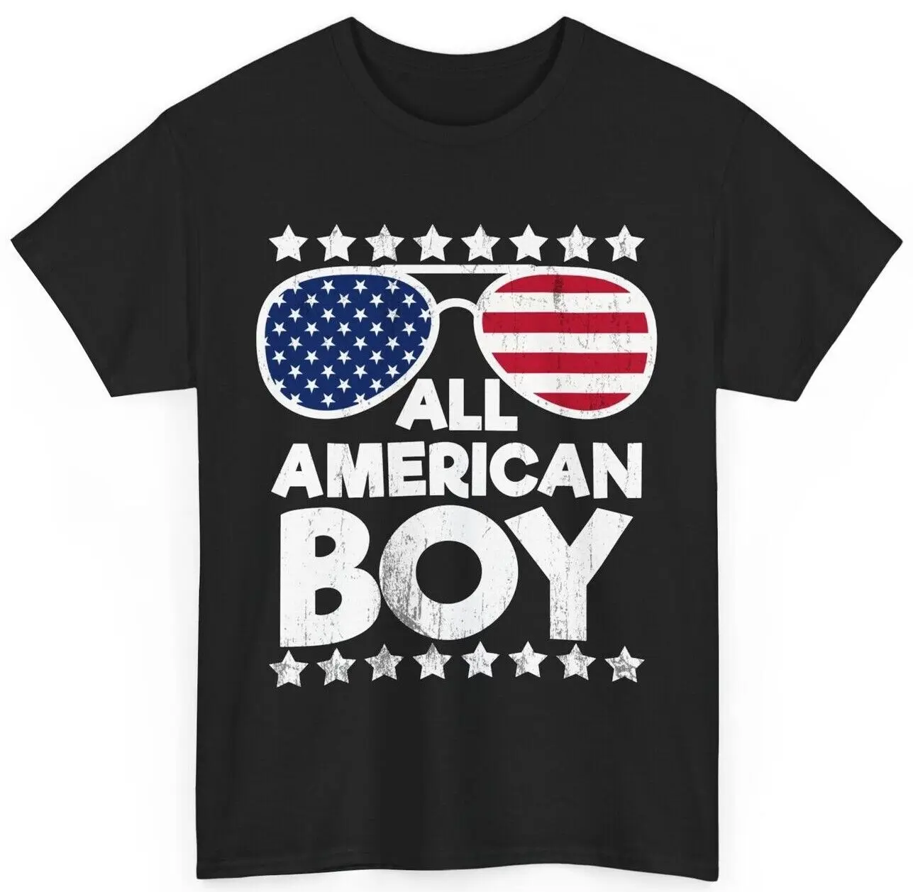 4th of July Shirt, All American Boy American Flag Sunglasses T-shirt