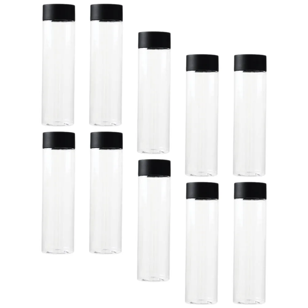 

10 pcs Beverage Dispenser Clear PET Plastic Bottles Empty Round Juice Water Storage Smoothie Milk Containers Home Cafe Bar