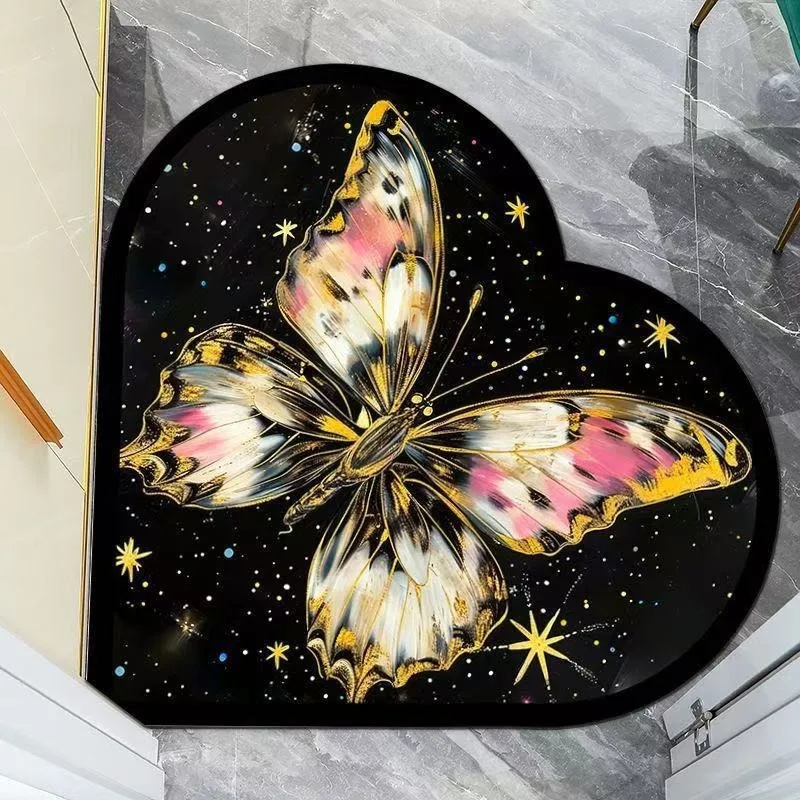 

Домашний напольный коврик Love Butterfly, специальная ванная комната против грязи для кухни, противоскользящий водопоглощающий коврик для ног из диатомовой грязи в ванную комнату