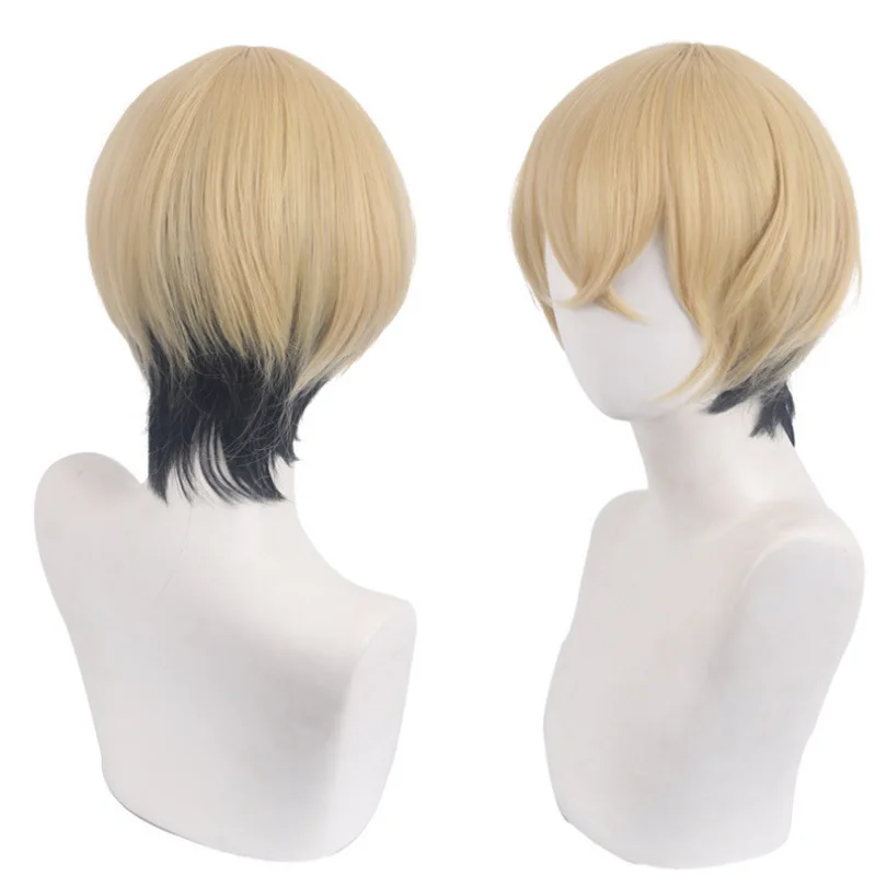 Tokyo Swastika Revenants Matsuno Chitose Rebirth Way Yellow Gradient Black Face Tuck Cosplay Wig