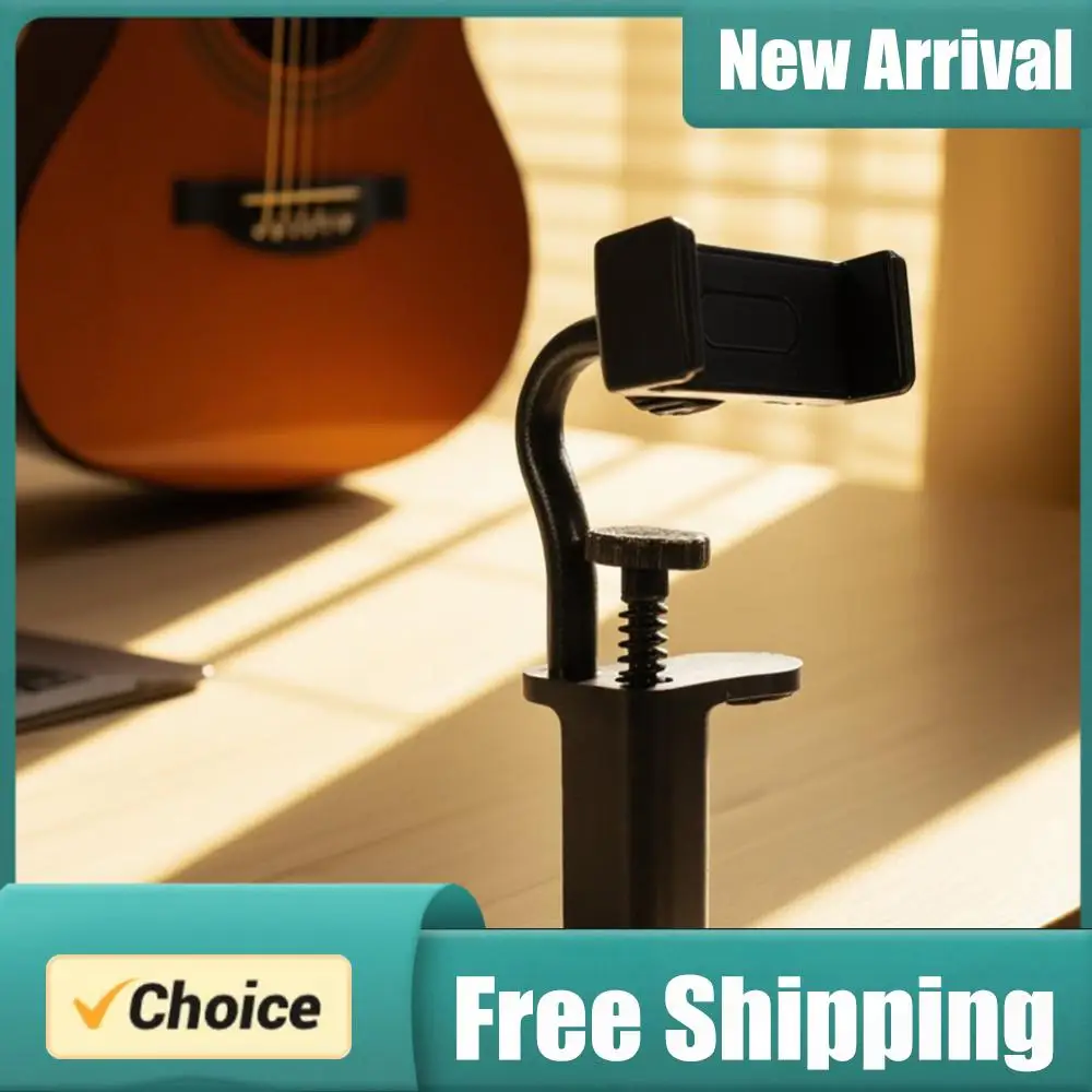

Adjustable Phone Support Hands-Free Guitar Stand Holder Multi-Purpose Guitar Camera Clamp for Recording Video-Calling Streaming