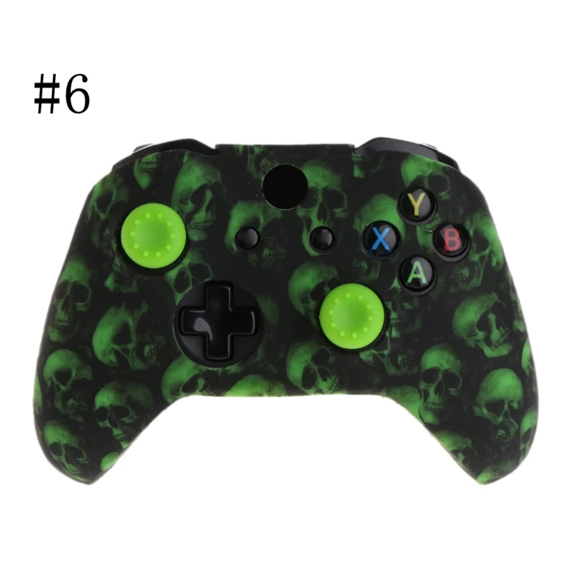 Skull Silicone Flexible Rubber for shell Cover for xbox One X S Controller for CASE Video Game Controller with Joystick