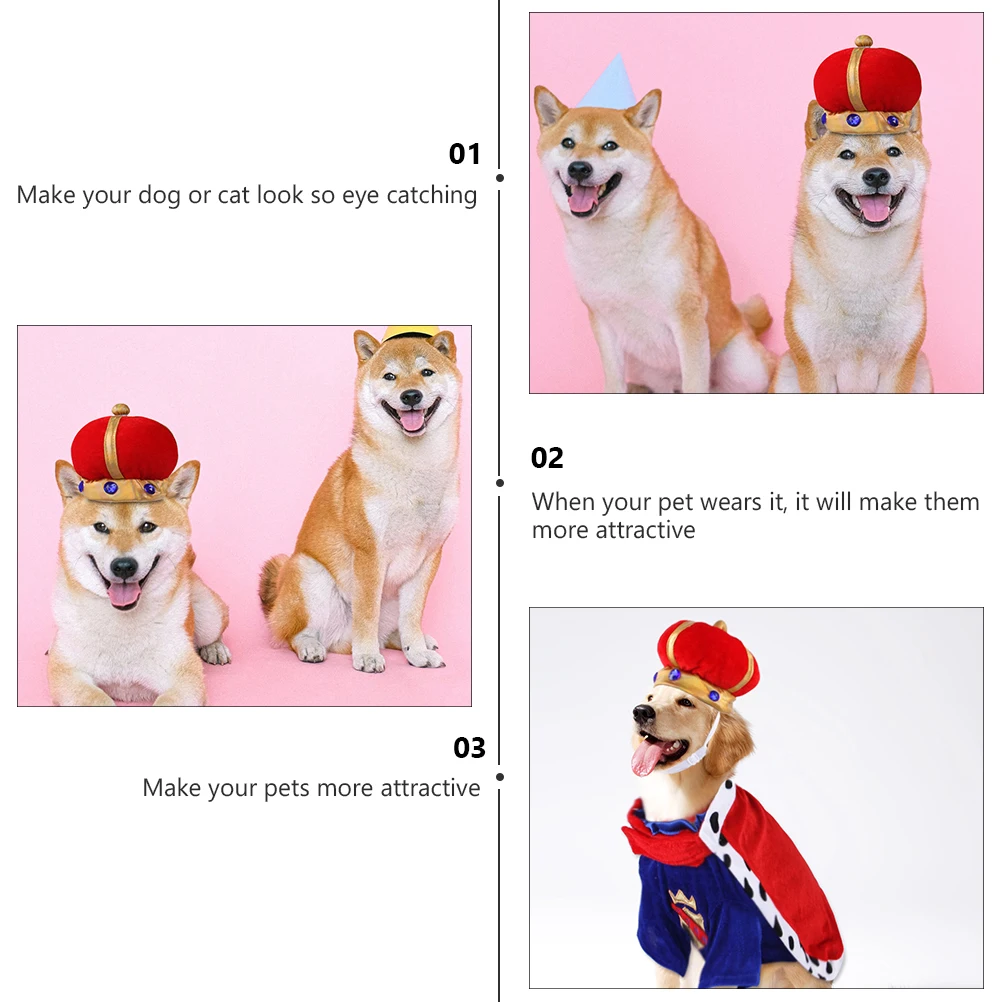 

1 set 1 Set Dog Crown Costume Pet Adorable Overcoat Colorful Non-Fading Pet Garment For Cats Dogs Stylish Cloak Daily Wear
