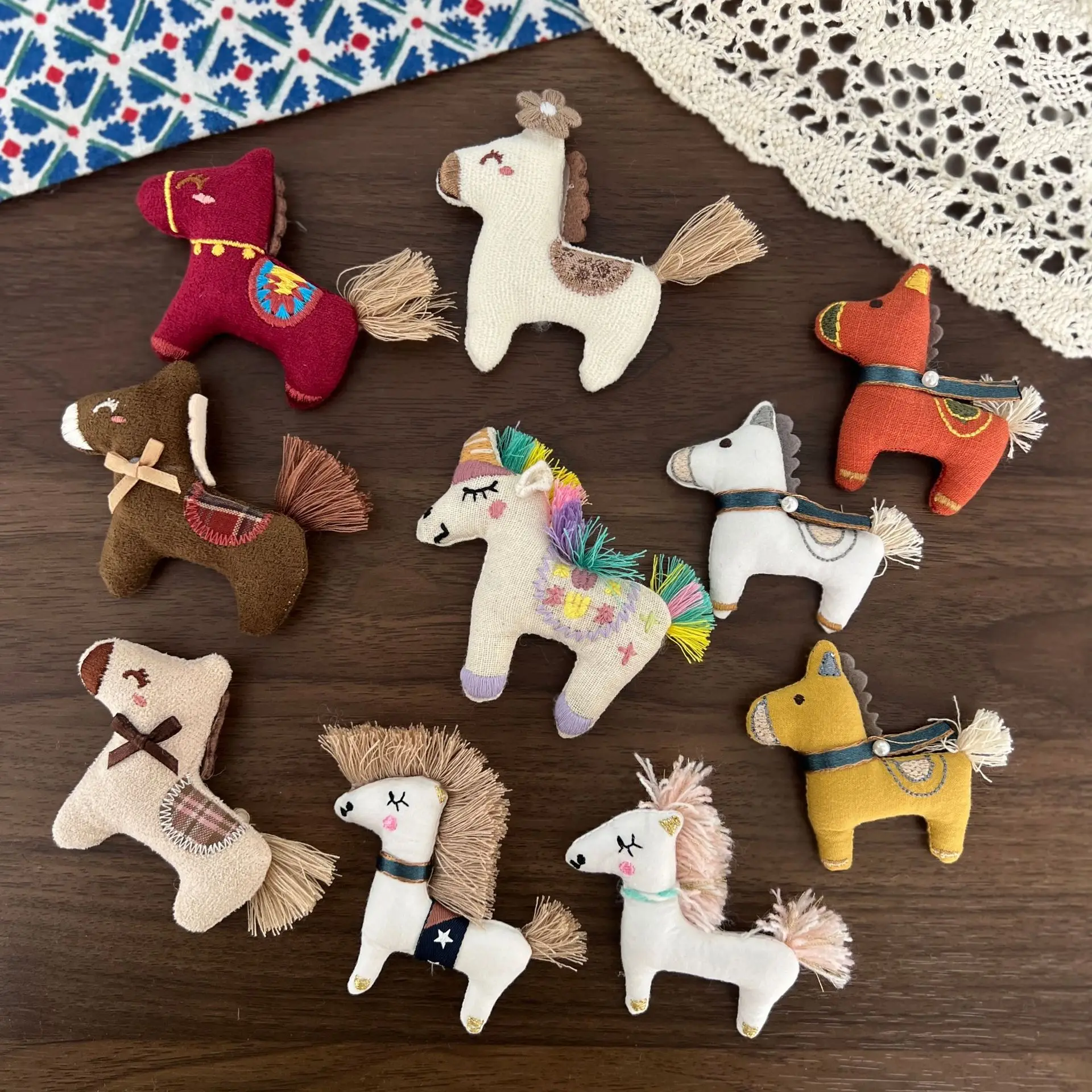 Brooch Pin DIY Pony Cotton Filled Fabric Cartoon Hair Decoration Kids Scarf Shoes Socks Sewing Supply Small Lightweight Colorful