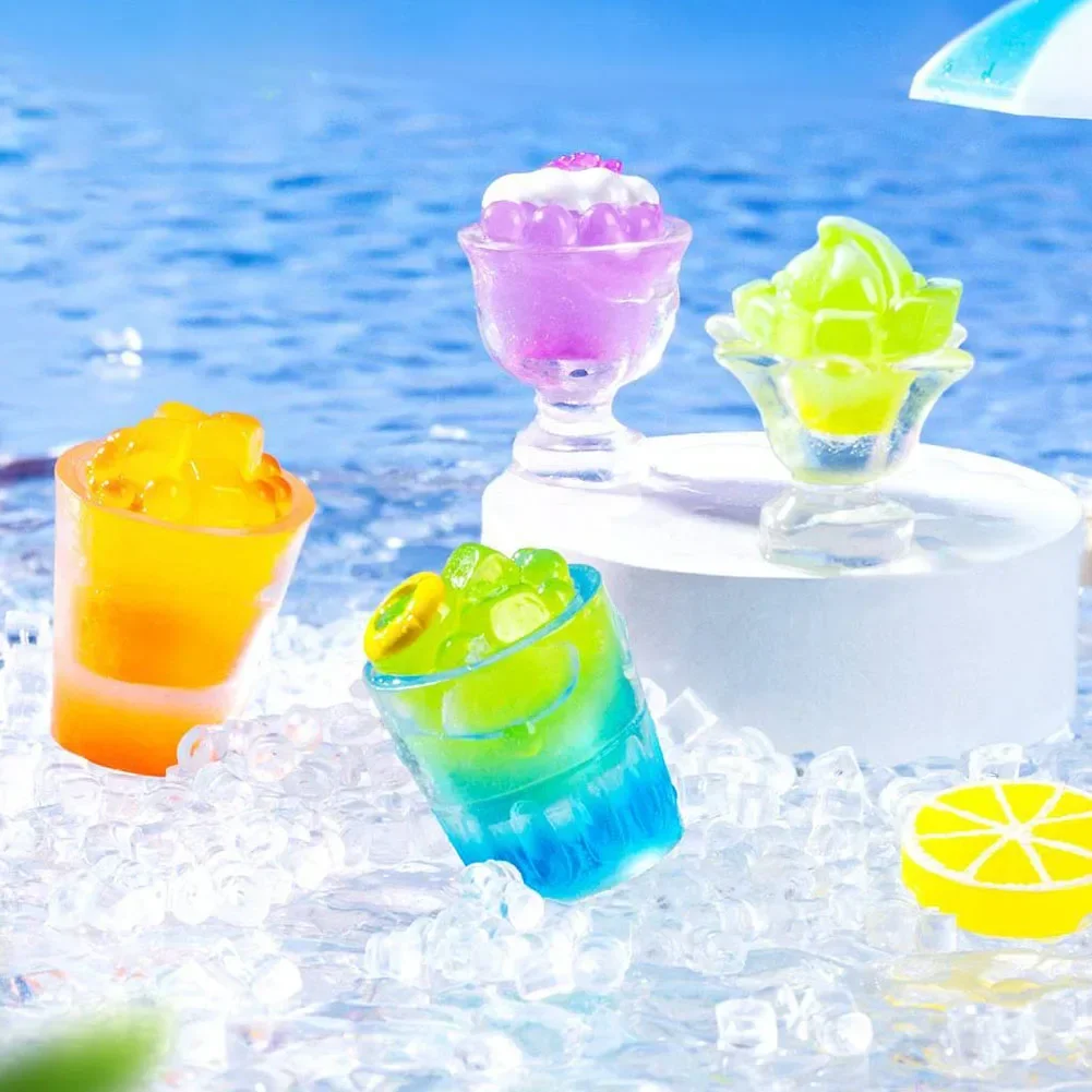 

6pcs Small Landscape Decoration Of Ice Cups Summer Mini Desktop Ornaments For Miniature Dollhouse Accessories Kids Gifts