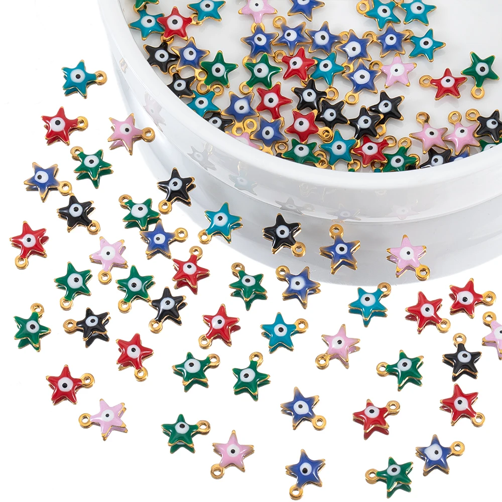 20 Stück Edelstahl Kleine Seestern Charms Fisch Anhänger Emaille DIY Schmuckherstellung Zubehör Erkenntnisse Ozean Halskette Ohrringe – Detail 15