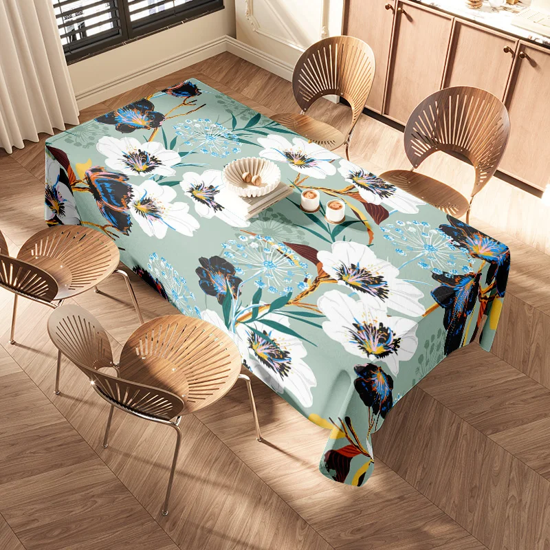 Beautiful Floral TableclothModern Design for Dining Room Decor Quick Easy Home Renovation Ideas #HomeDecor #TableCloth #KitchenD