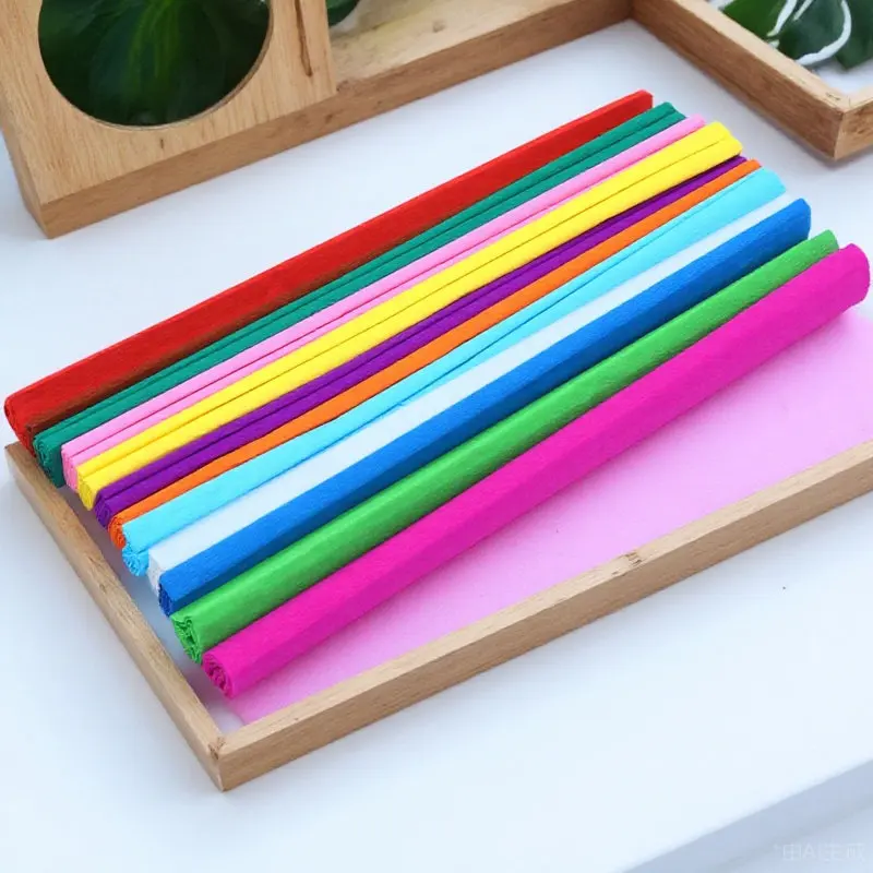 

12 рулонов креповой бумаги для DIY-цветов, декораций, упаковки подарков, поделок, вечеринок, дней рождения, банкетов, свадеб, выпускных