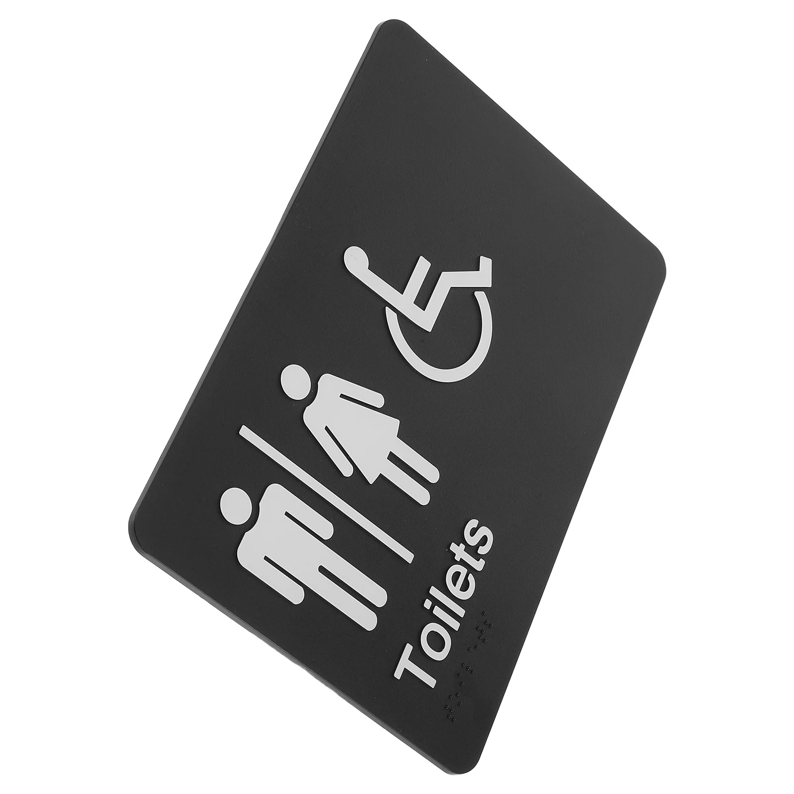 Braille Restroom Sign All-gender Bathroom Signs High Visibility ABS Guiding Signage Handicap Unisex Toilet Symbol Washroom