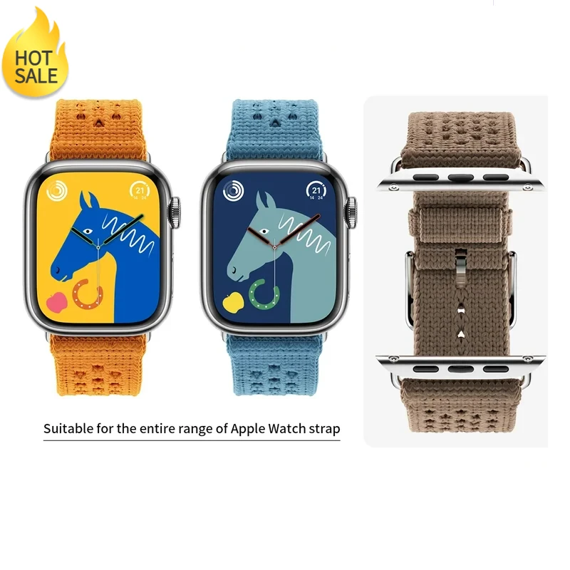 

Браслет Tricot Single Tour Bleu Jean для Iwatch Ultra 1 2 Apple Watch 10 9 8 7 6 42 мм 46 мм 41 45 49 мм Ремешок