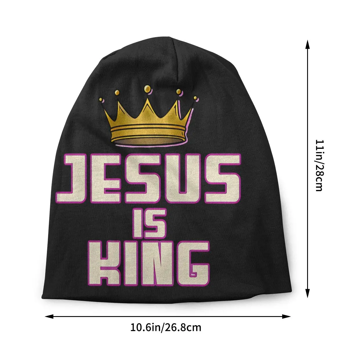 Jesus Is My King Jesus Christ Women's Beanies Printed Chemotherapy Pile Outdoor Turban Breathable