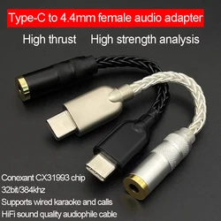 Typec To 3.5/4.4 Balanced Female Audio Adapter Cable Small Tail cx31993 Digital Decoding DAC Single Crystal Copper ALC5686 Short