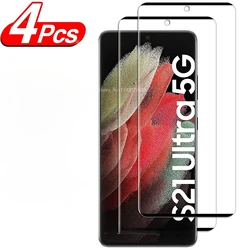 4pcs  Anti Scratch Clear Mobile Phone Tempered Glass Film Screen Protector  for Samsung S20 S21 S22 S23 Ultra Tempered Glass