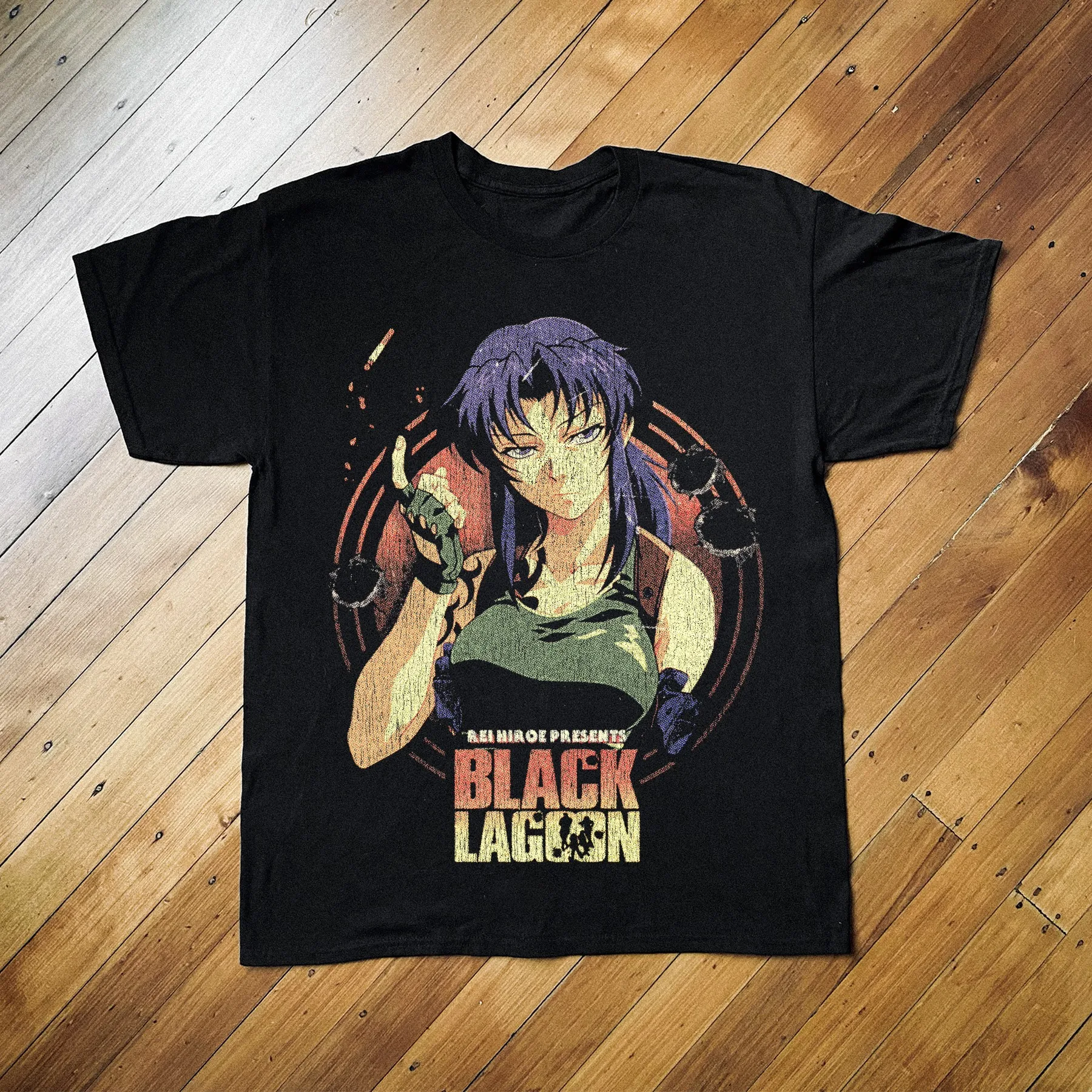 Vintage Black Lagoon Revy Anime Graphic T-Shirt Cotton Men Women Streetwear Tee