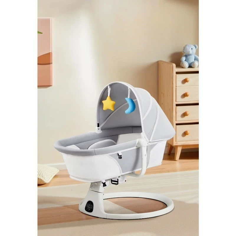 Electric baby rocking bed with music cradle chair canopy made of cotton