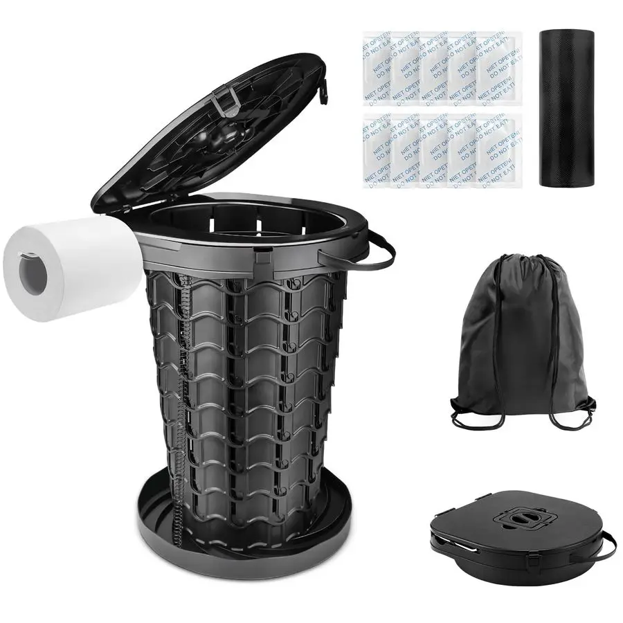 

Retractable Portable Toilet Camping Toilet Adjustable Height Camp Toilet Portable Potty for Camping, Car, Travel, Boat, Beach, T