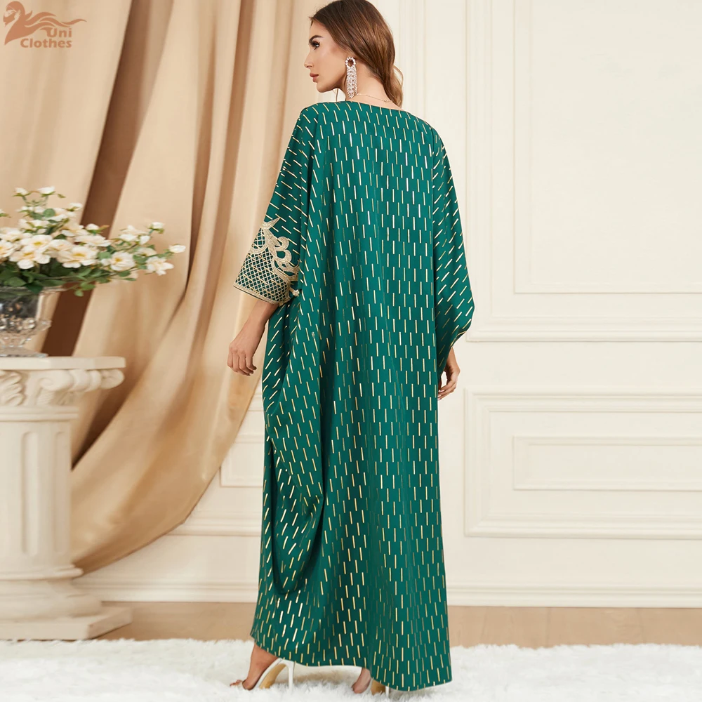 

Роскошное женское вечернее платье с золотым тиснением и рукавами «летучая мышь», жаккардовое платье из Дубая с кисточками, свободная женская одежда 2025