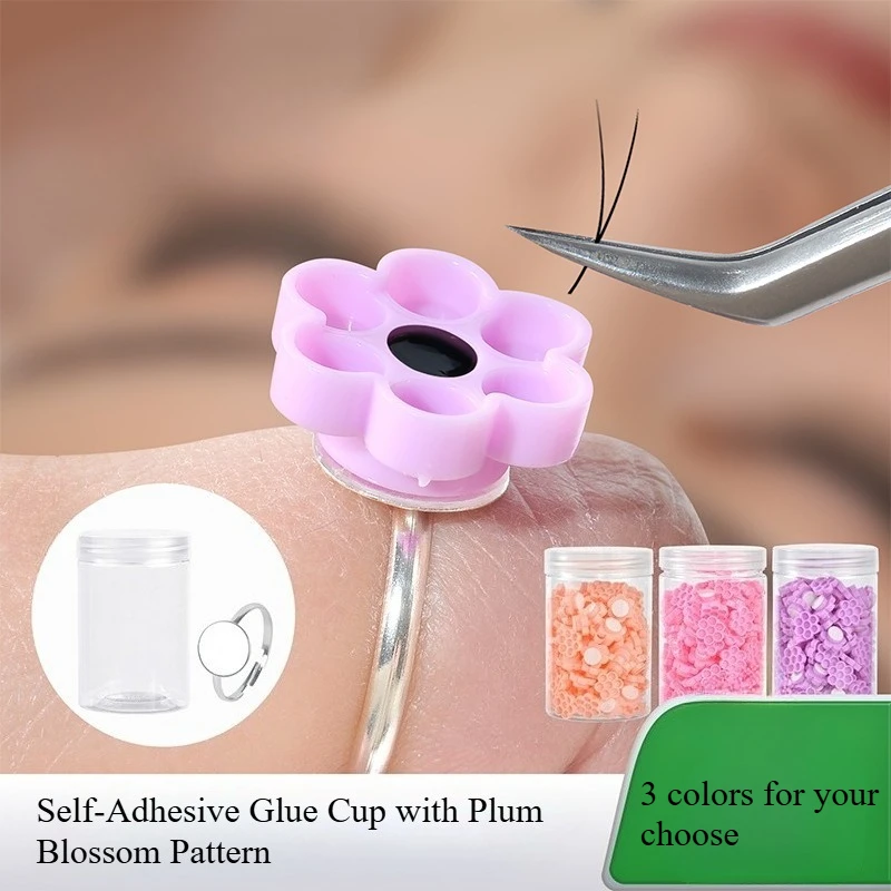 120pcs Eyelash Extension Glue Holder Honeycomb Shaped Eyelash Glue Cups With Ring for Women Girls Eyelash Extension Supplies - view 6