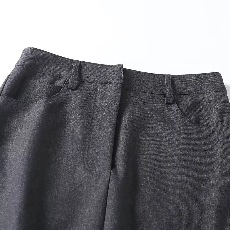 Jenny&Dave Spring Gray Color Casual Skirt Women Fashion Skirts Womens Office Staright Midi Ladies