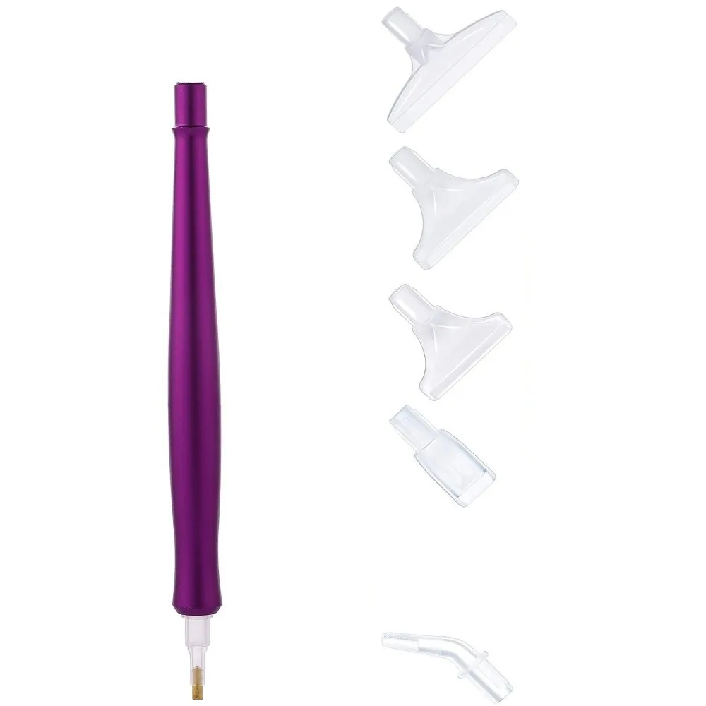 Handmade Alloy Crystal Point Drills Round Square Diamonds Interchangeable Tips Electric Diamond Art Pen DIY Home