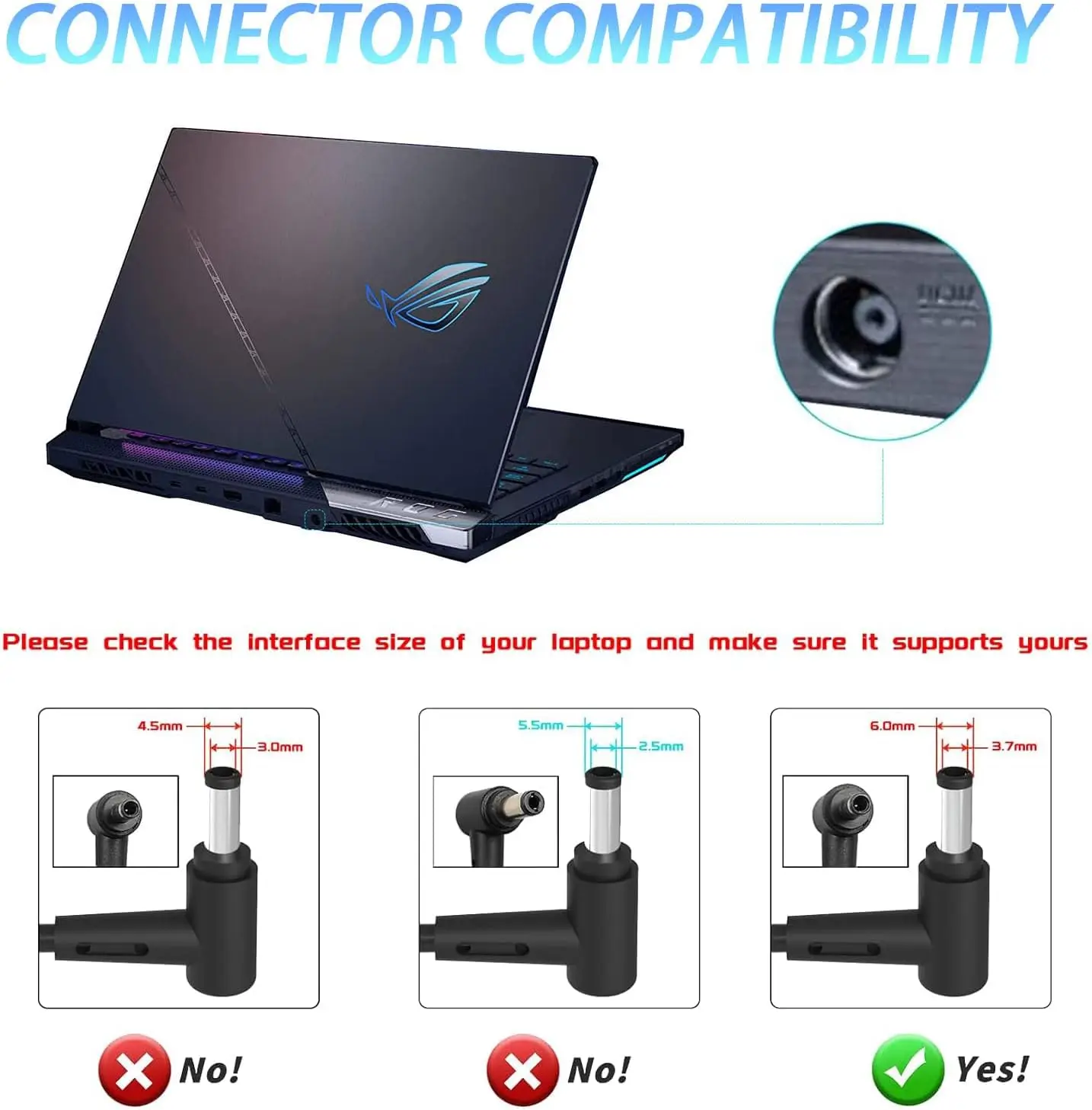 19.5V 11.8A 230W 6.0*3.7mm ładowarka AC Notebook laptop adapter dla ASUS ROG GM501GS GX501 GX501V GX501VI GX501VI-XS75 moc — zdjęcie 4