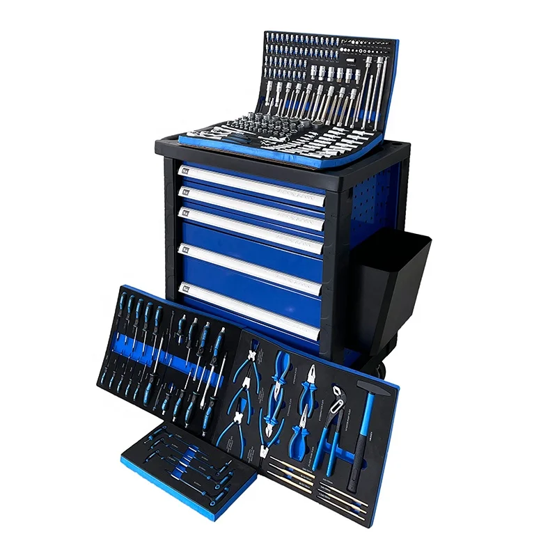 225 Pcs Movable Tool Cabinet 7 Drawers Waterproof Shockproof OEM Available ISO9001 Certified Workshop Storage System Hand Tools