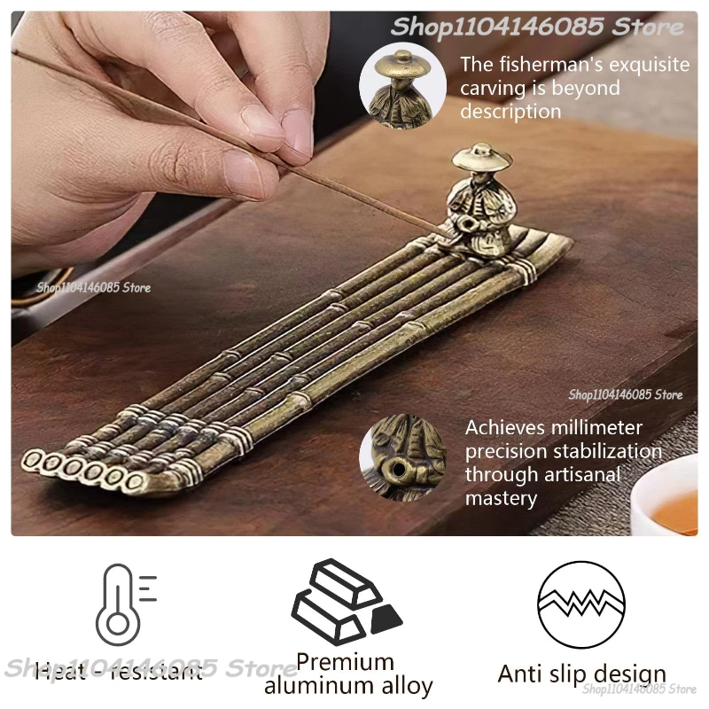 Metal Incense Stick Burner Ancient Style Boat Shape Incense Stick Holder Classical Elegance Aromatherapy Ornament