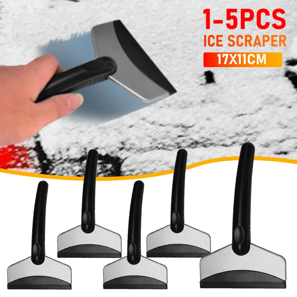 1-5PCS Snow Removal Scraper Stainless Steel Frost Removal Tool Portable Windshield Ice Scraper For Car Window Snow Cleaning Tool