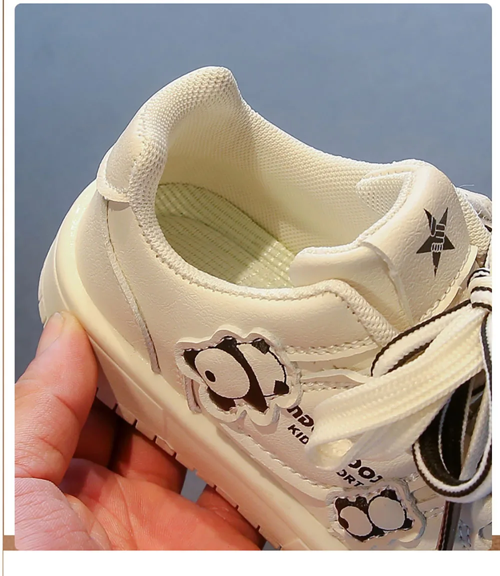 2024 Trend Fashion Children's Sport Shoes PU Leather Teenager Girl's Sneakers Anti-slippery Tennis Shoes For Kids Boy's Sneakers