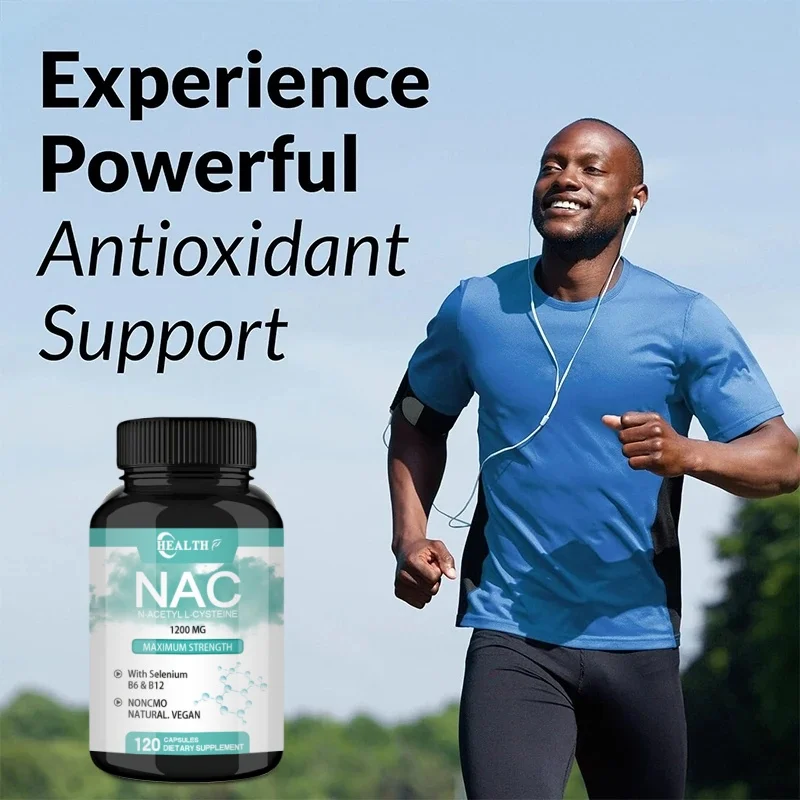 HEALTH NAC Supplement N-Acetyl Cysteine Capsules 1200mg Maximum Strength L-Glutathione Potent Antioxidant Support Skin Health