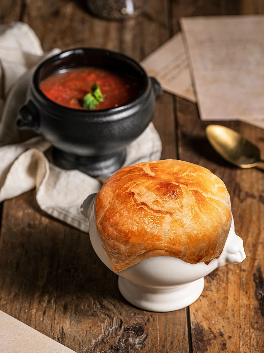 Le Pantry Cerc Tazón de Sopa con Cabeza de León, Utensilios de Comedor de Alta Gama para Restaurantes, Tazón de Sopa para Sopa Espesa, Tazón de Sopa para Cocina Francesa
