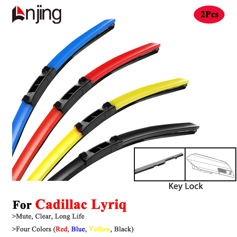 

LNJING Colorful Hybrid Wiper Blades For Cadillac Lyriq 2022 2023 2024 Car Luxury Accessories Red Blue Yellow Windshield Wipers