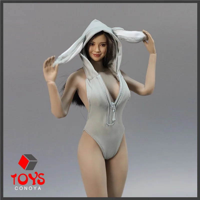 

In Stock 1/6 Scale One-Piece Rabbit Suit Jumpsuit Bodysuit Backless Clothes Model for 12-inch Female Action Figure Body Doll