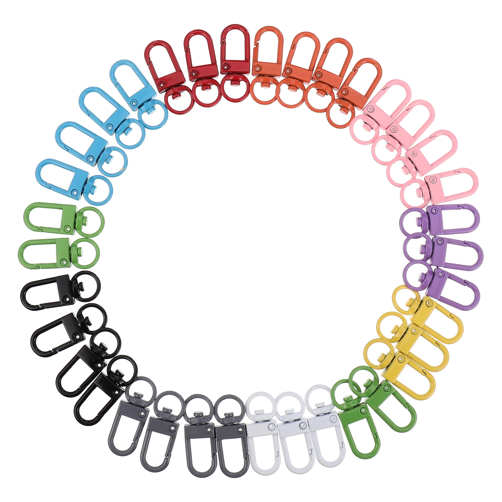 

36 Pcs Metal Door Word Buckle Keychain Rotating Hook DIY Accessories Alloy Key Ring C y Color Lightweight Compact