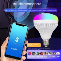 LED Music Light Bulb with Bluetooth-Compatible Speaker Wireless Smart Light Bulb with Remote Control, RGB Color Changing Speaker