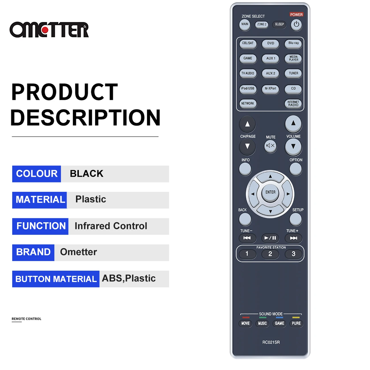 RC017SR RC021SR Replacement Remote Control Applicable for Marantz AV Surround Receiver SR5008 SR6006 SR6007 SR6008 NR1604