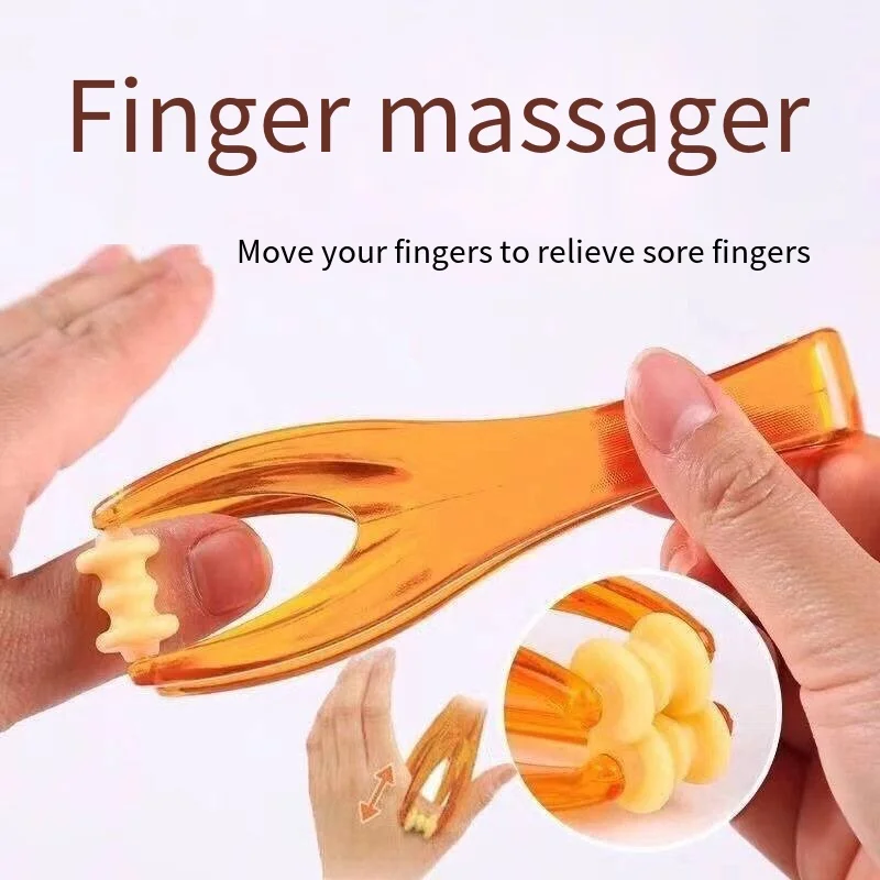 1Pcs 2 Rollers Finger Massager Mini Finger Joints Massager With Elastic Handle For Finger Blood Circulation & Muscle Relaxation