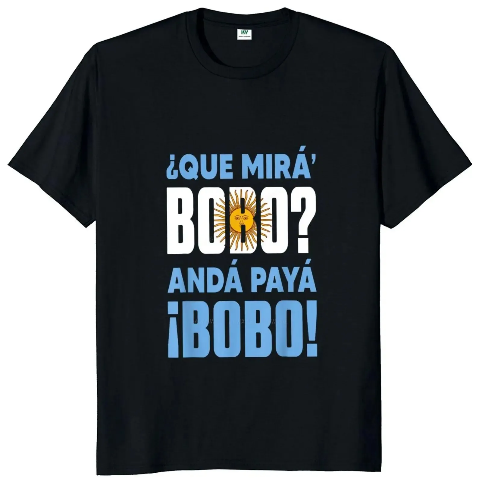 Streetwear Que Miras Bobo T-Shirt  Argentina Messi Alphabet Graphic Short Sleeves That Look-Bobo Cotton Tees Cool Men Clothing