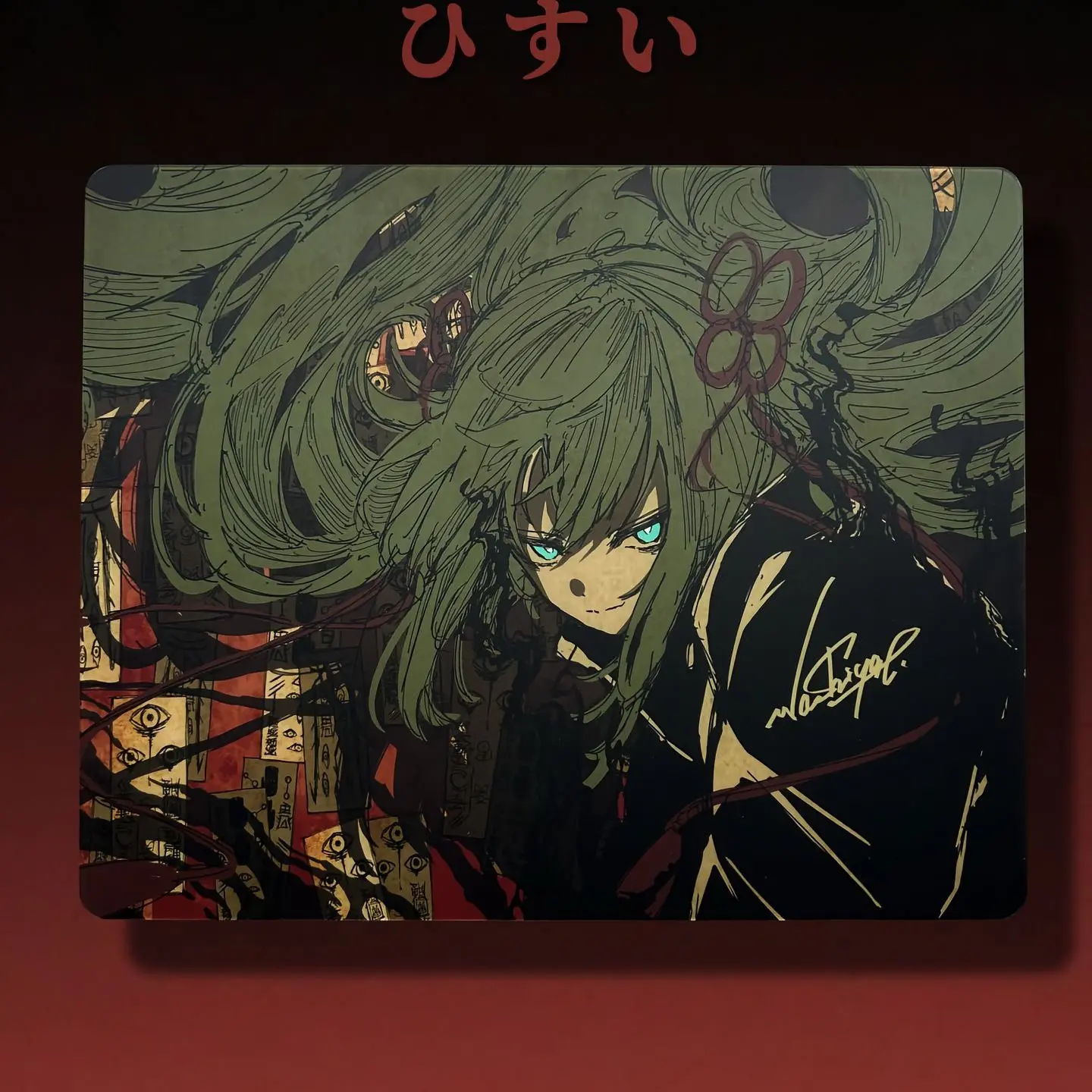 Custom Emerald Gem Aesthetic Glass Pad, Tempered Anime Gaming Surface XXL for Competitive FPS Tactical Gift